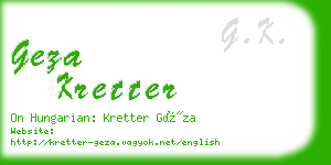 geza kretter business card